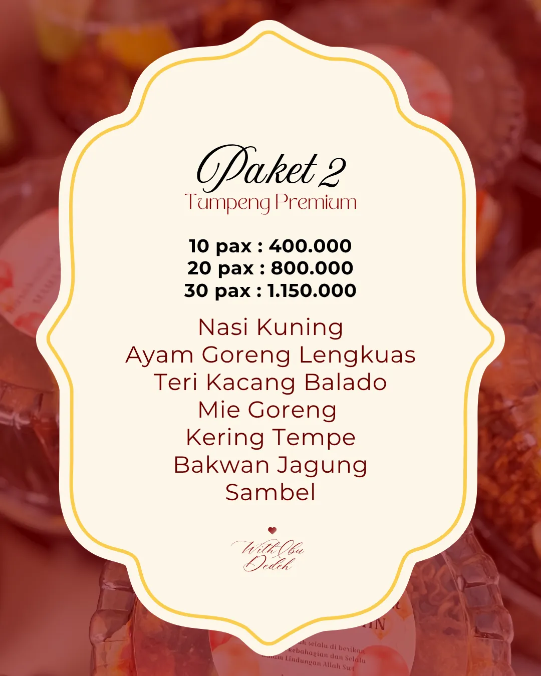 Foto tambahan Paket Tumpeng Premium 2 Catering Ibu Dedeh