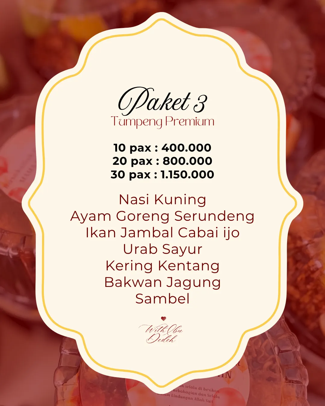 Foto tambahan Paket Tumpeng Premium 3 Catering Ibu Dedeh