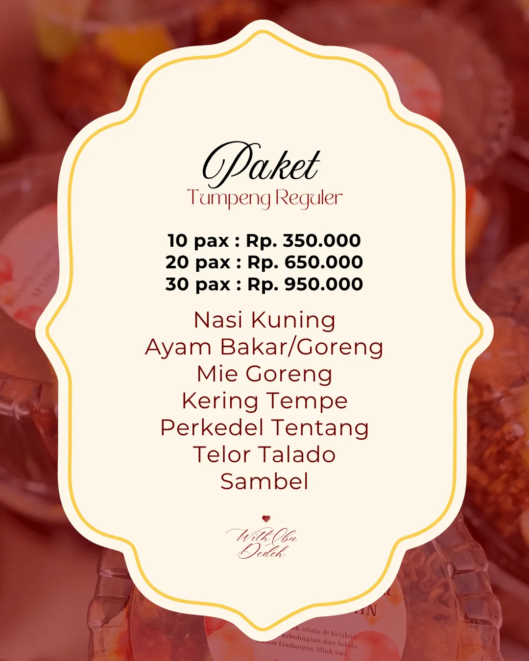 Foto tambahan Paket Tumpeng Reguler Catering Ibu Dedeh