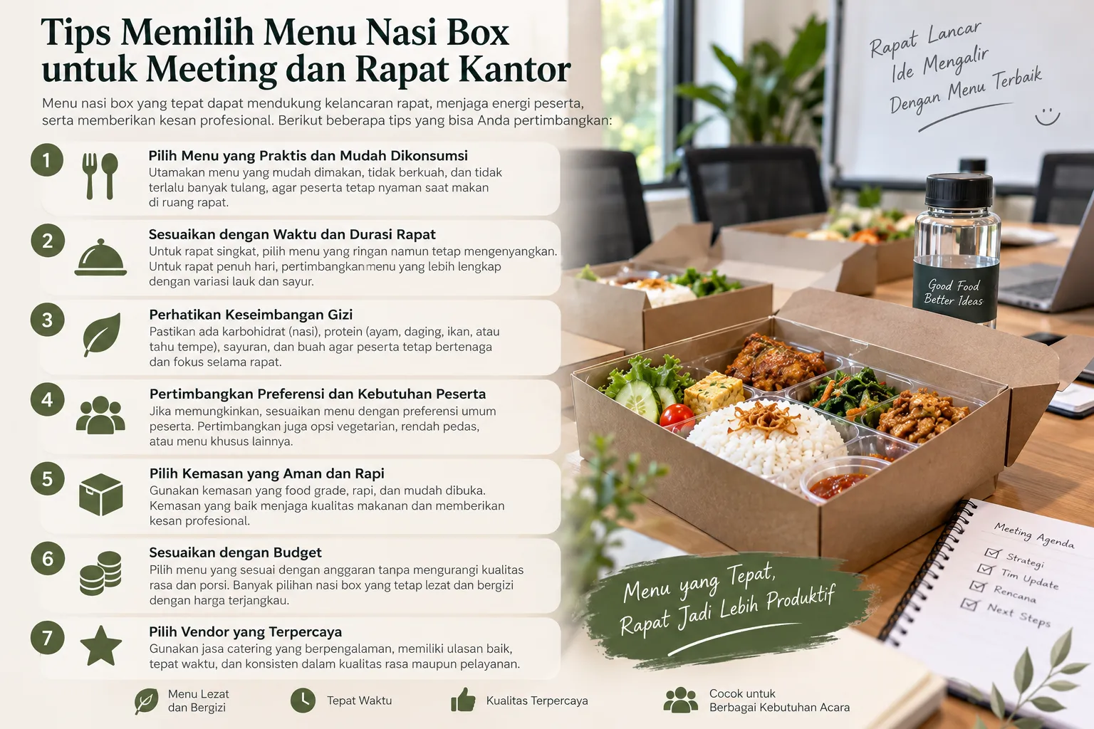 Tips Memilih Menu Nasi Box untuk Meeting dan Rapat Kantor